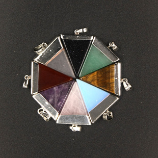 Natural stone yoga triangle pendant Treat Energy Meditation
