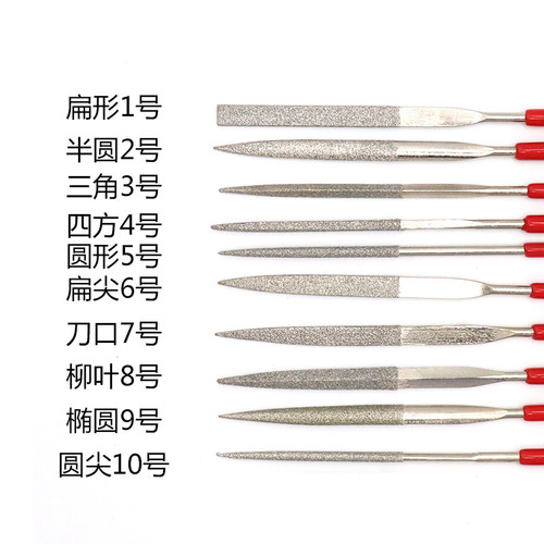 Diamond file 3*140 flat/square/triangular/semi-round file electroplating model shaping file flat file assorted file