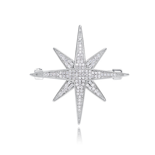 Korean version of high-end micro-paved zircon corsage personalized badge fashion suit coat pin female star Mangmi word brooch