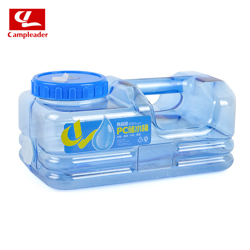 户外装备四方PC车载家用茶具水桶加厚无龙头便携式茶几矮水桶5L