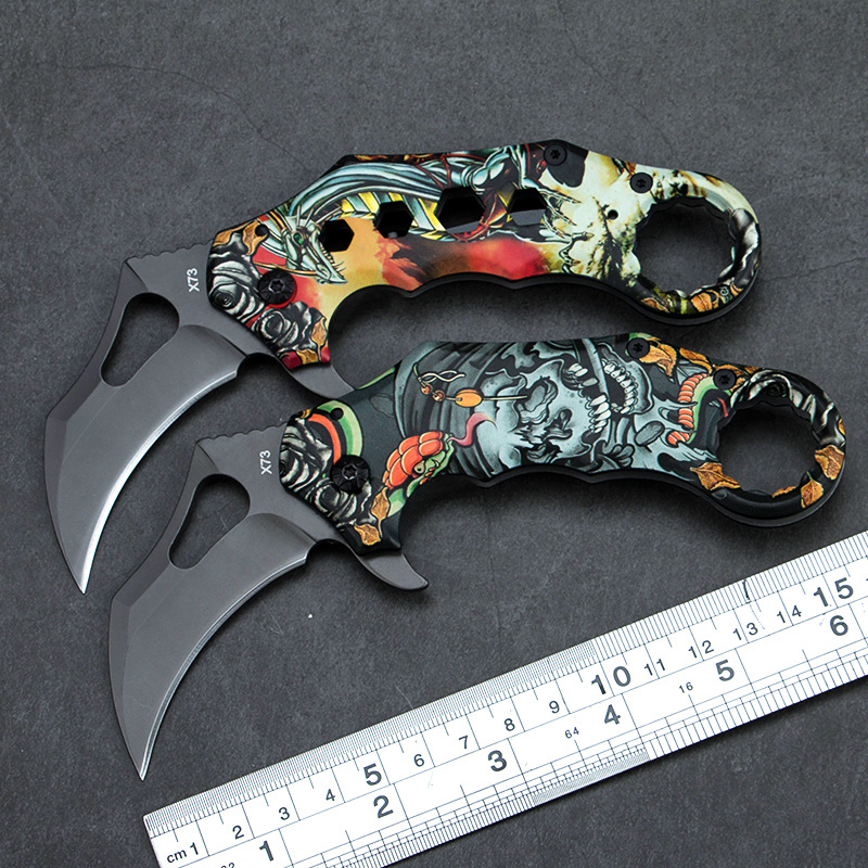 厂家直销折叠刀不锈钢野外折叠爪刀多功能户外刀具随身锋利小刀