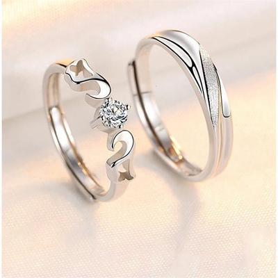 Wedding Rings Angel Love for Men and Women, Couple Rings, Niche Silver-Plated Female Korean-Style Hand Jewelry, Wholesale from Manufacturer