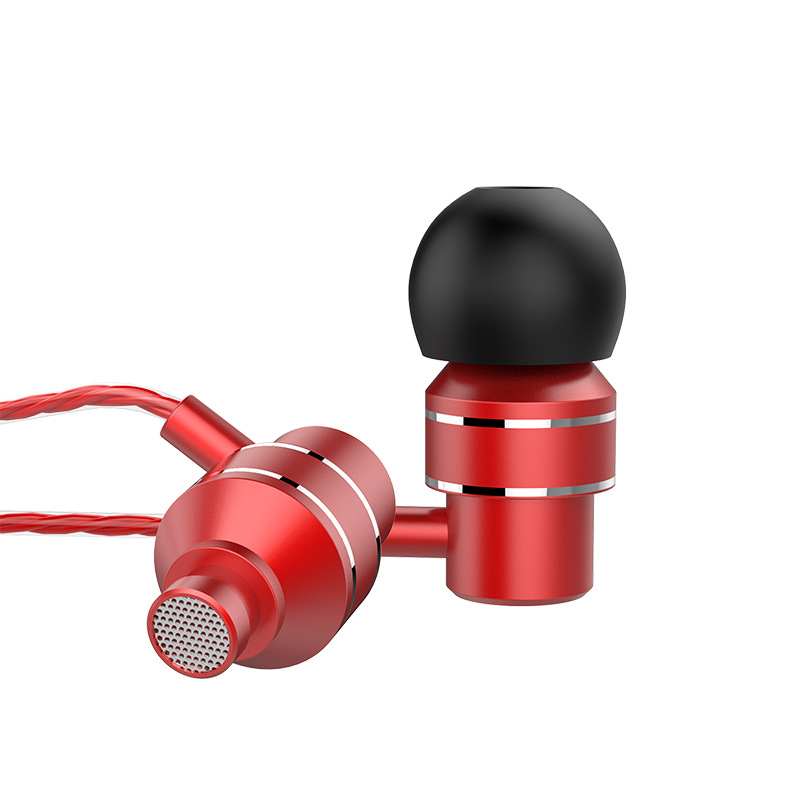 Auriculares con cable en la oreja auriculares de música universales controlados por cable de metal con micrófono subwoofer auriculares de juego de pollo