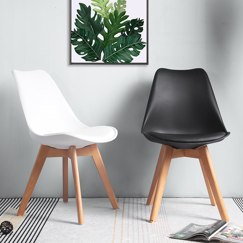 Silla minimalista moderna Eames, silla de comedor de estilo europeo, silla informal para uso doméstico con respaldo para escritorio de estudio, sala de estar, cafetería y silla de comedor para reuniones.