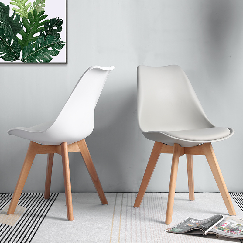 Silla minimalista moderna Eames, silla de comedor de estilo europeo, silla informal para uso doméstico con respaldo para escritorio de estudio, sala de estar, cafetería y silla de comedor para reuniones.