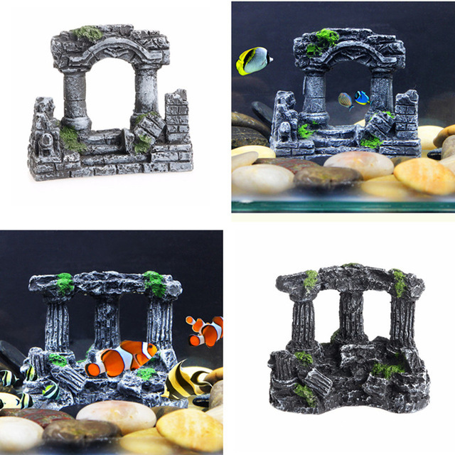Resin aquarium Roman column decorative aquatic artificial ancient…