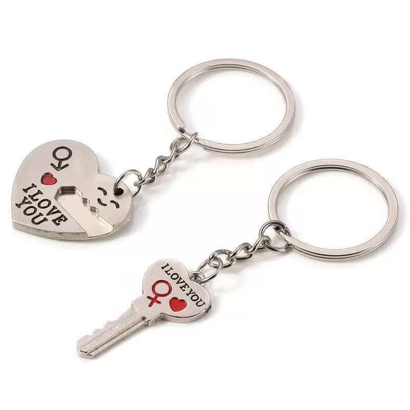 Creative keychain, metal pendant heart-shaped for St. Valentine's Day, for beloved, English, Birthday gift