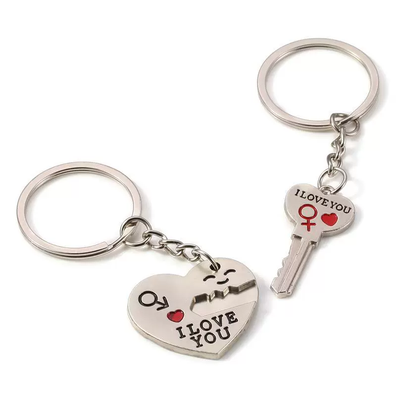 Creative keychain, metal pendant heart-shaped for St. Valentine's Day, for beloved, English, Birthday gift