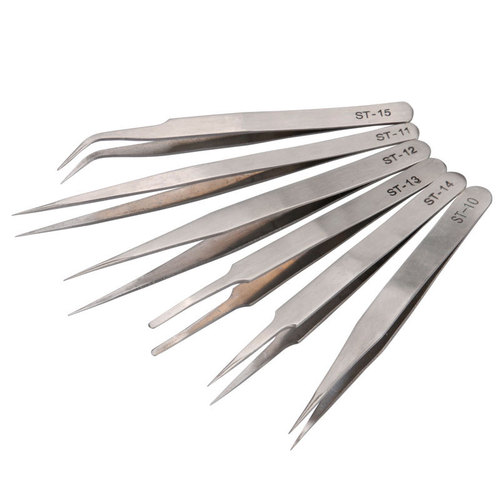 Tweezers, mobile phone appliance repair jewelry clips, bird's nest hair clips, stainless steel anti-magnetic electronic tweezers clips, pointed clips
