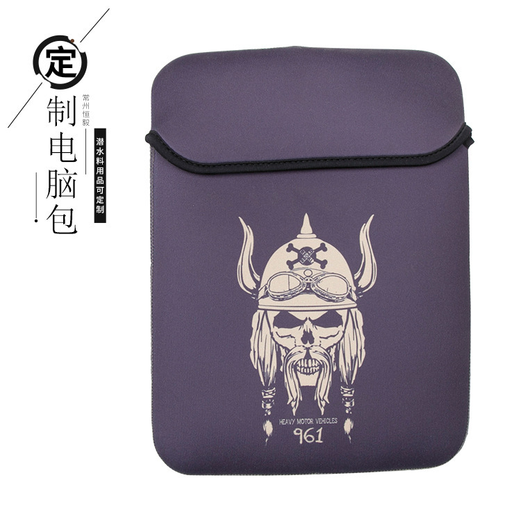 Supply high-grade diving material sublimation double-sided liner bag clamshell computer bag vertical shockproof