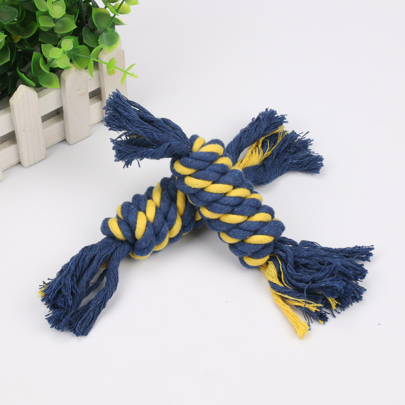 Suministros para mascotas cuerda de algodón resistente a mordidas juguete cuerda de mordedor nudo de ratón nudo gato perro mordedura cuerda peluche pequeño perro juguete al por mayor