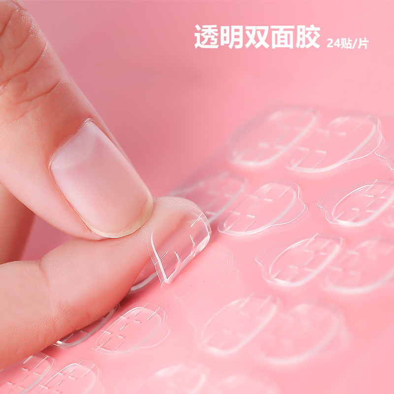 Popular Manicure Jelly Double-Sided Tape, Transparent Traceless Nail Glue, Invisible Wearable Nail Patches, 12 Stickers, 24 Stickers Popular Manicure Jelly Double-Sided Tape, Transparent Traceless Nail Glue, Invisible Wearable Nail Patches, 12 Stickers, 24 Stickers