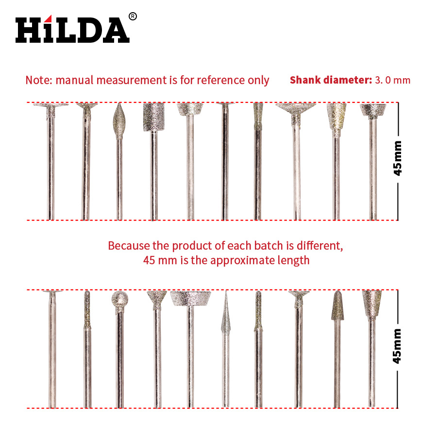 Shihilda Jade ámbar cera de abejas pulido eléctrico molienda talla traje esmeril molienda cabeza molienda aguja 20-piezas conjunto