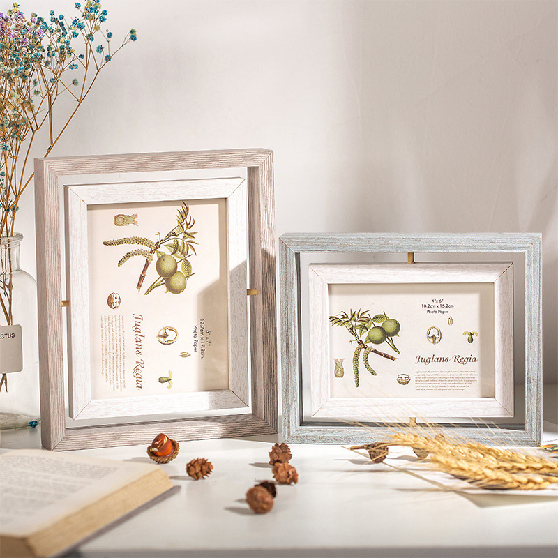 Rotating Instagram Photo Frame Stand with Photo Printing 6inch 7inch Double-Sided Desk Photo Frame Picture Frame Rotating Model