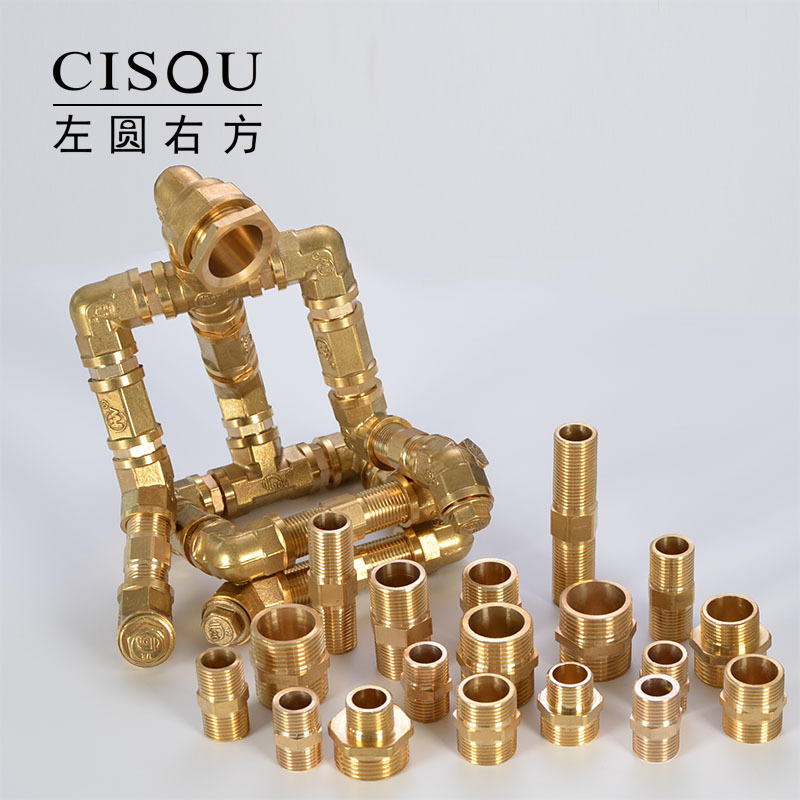 4-Point 6-Point 1-Inch Brass External Thread Direct Connection Short Thread Butt Joint Extended Threaded Water Inlet Pipe Connector Fittings Accessories