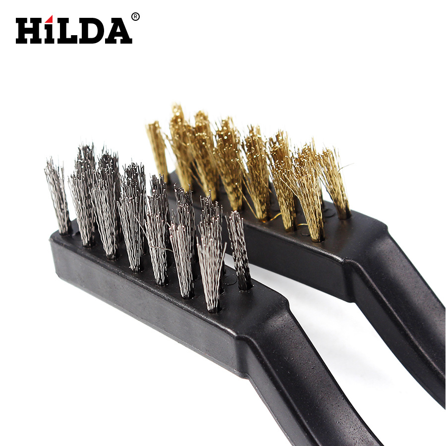 Hilda ventas directas de fábrica en stock cepillo de alambre de doble cabeza, cepillo de alambre de acero inoxidable, cepillo de alambre de cobre, cepillo de una sola cabeza al por mayor