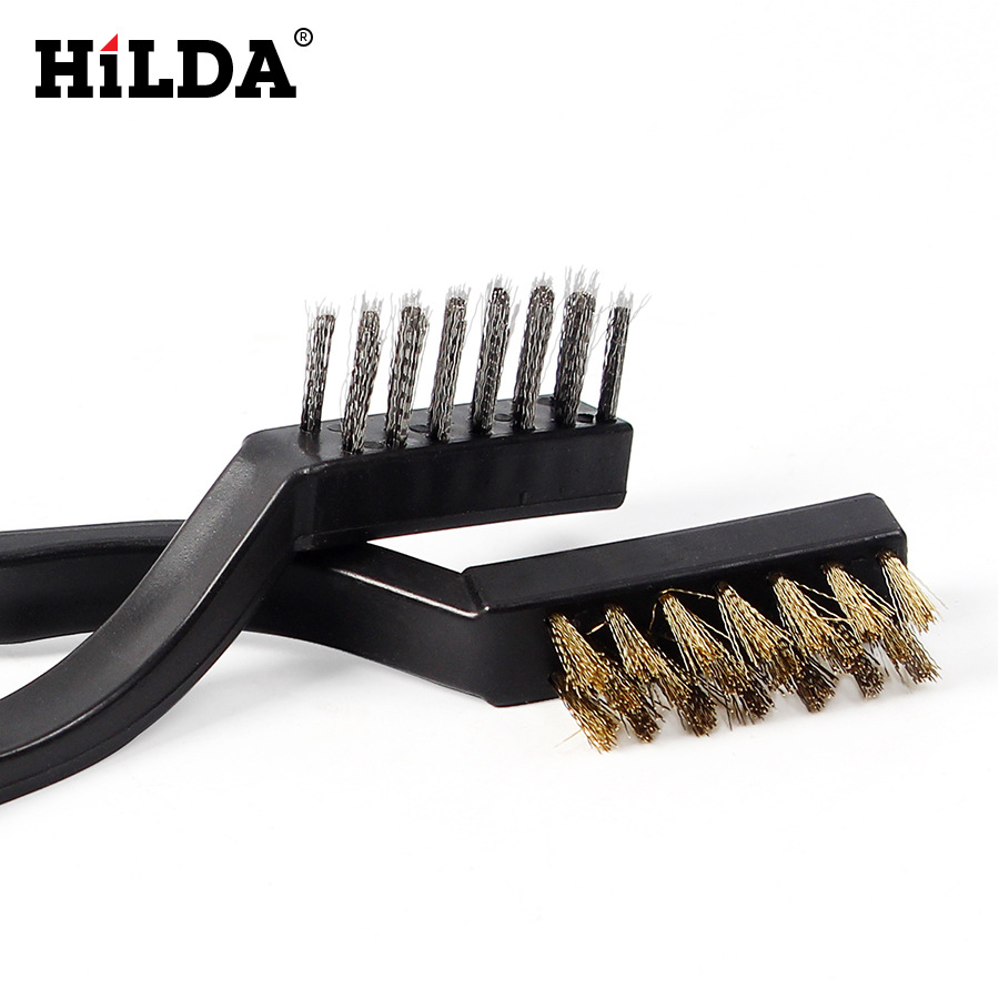 Hilda ventas directas de fábrica en stock cepillo de alambre de doble cabeza, cepillo de alambre de acero inoxidable, cepillo de alambre de cobre, cepillo de una sola cabeza al por mayor