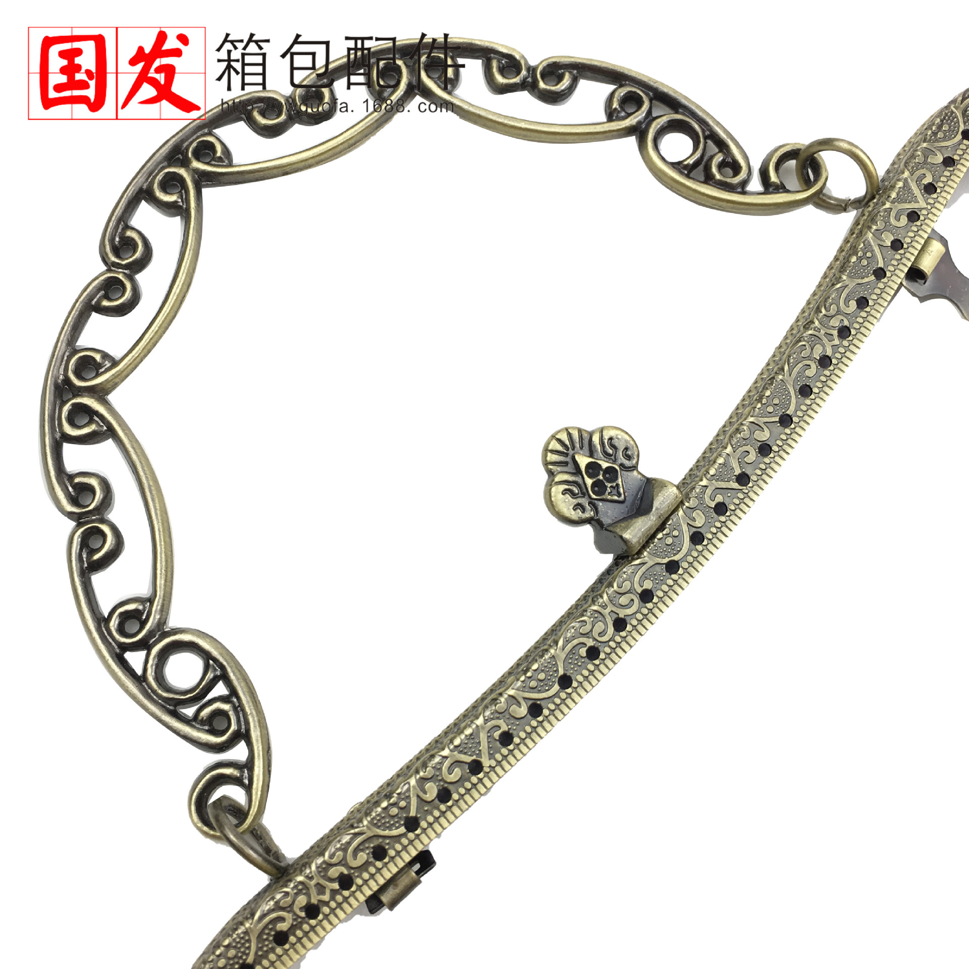 Puede hacer productos (sin stock) 21CM cintura cóncava relieve portátil oro portátil diy accesorios de bolsa de oro