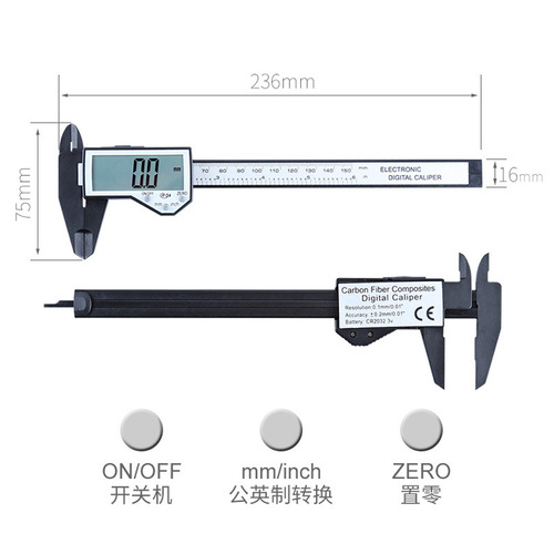 Electronic Digital Vernier Caliper with Super Large Screen, IP54 Waterproof Splash Plastic Caliper for Collectibles and Antiques Measurement, Suitable for Foreign Trade