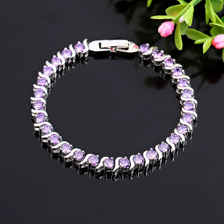 (Cross-border trading), copper bracelet, quality stone inlay with zircon, European style, direct factory sales