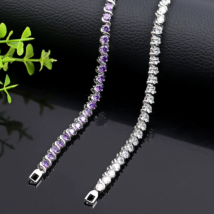 (Cross-border trading), copper bracelet, quality stone inlay with zircon, European style, direct factory sales