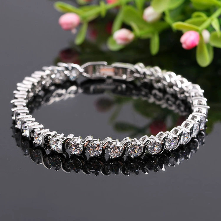 (Cross-border trading), copper bracelet, quality stone inlay with zircon, European style, direct factory sales