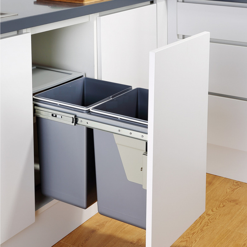 Kitchen Classification Trash Bin Drawer-type Kitchen Cabinet Classification Double-bucket Door-closing Cabinet Environmental Protection Classification Trash Bin