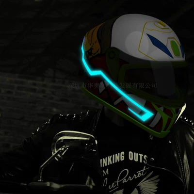 Tiktok-Style Helmet El Light Strip Motorcycle Riding Safety Warning Light Strip Factory Direct Supply in Stock (Cold light sheet)