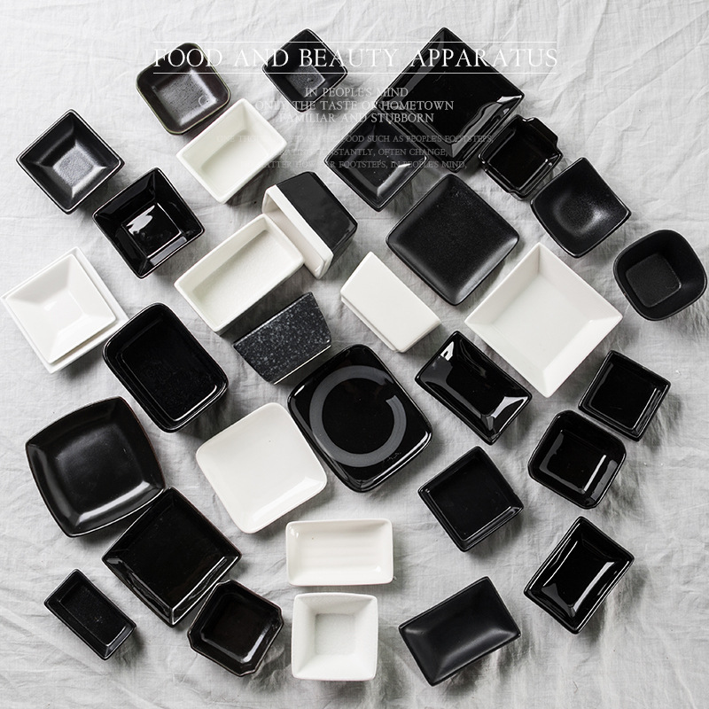 Plato de condimento de cerámica plato de vinagre de mostaza plato de China de hueso