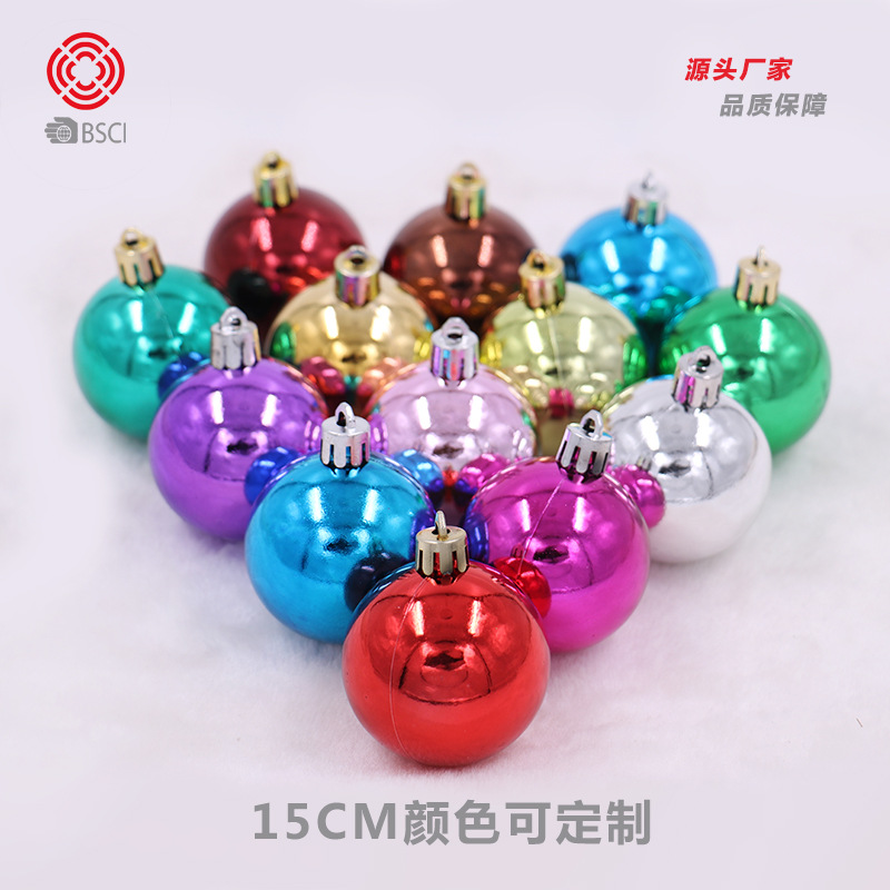 15cm BOLA DE Navidad mixta BOLA DE Navidad de plástico mate brillante galvanoplastia BOLA DE Navidad moldeo por soplado