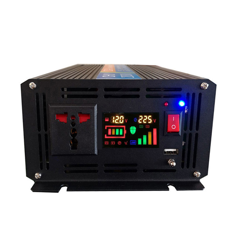 LCD sine wave 1500W12V to 110V solar home air conditioner car inverter