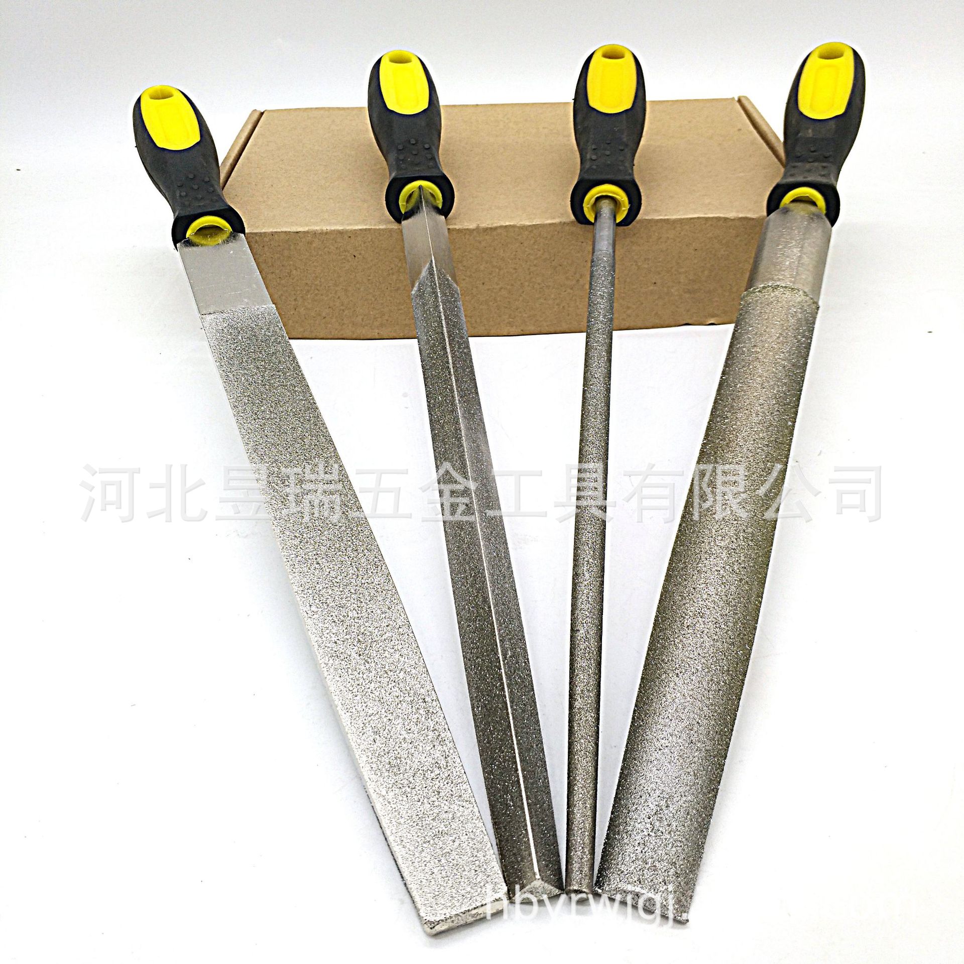 大号金刚石锉刀金属合金钢锉平板扁三角半圆形玉石砂挫刀打磨工具