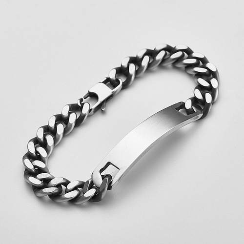 Hot-selling fashion accessories for foreign trade. Stainless steel retro bangle with cool and trendy style. Men's and women's couple jewelry 