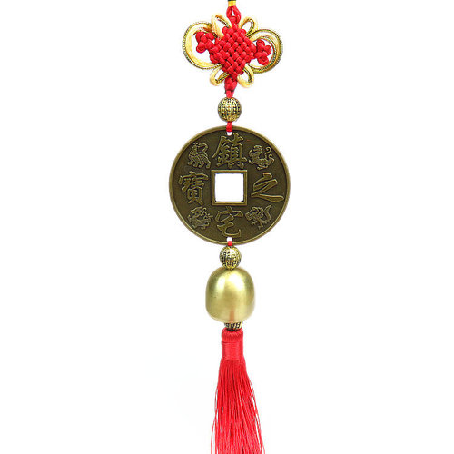 Ping An Car Pendant Retro Copper Coin Divine Beast Pixiu Copper Coin Car Pendant Home Chinese Knot Wind Chime Pendant