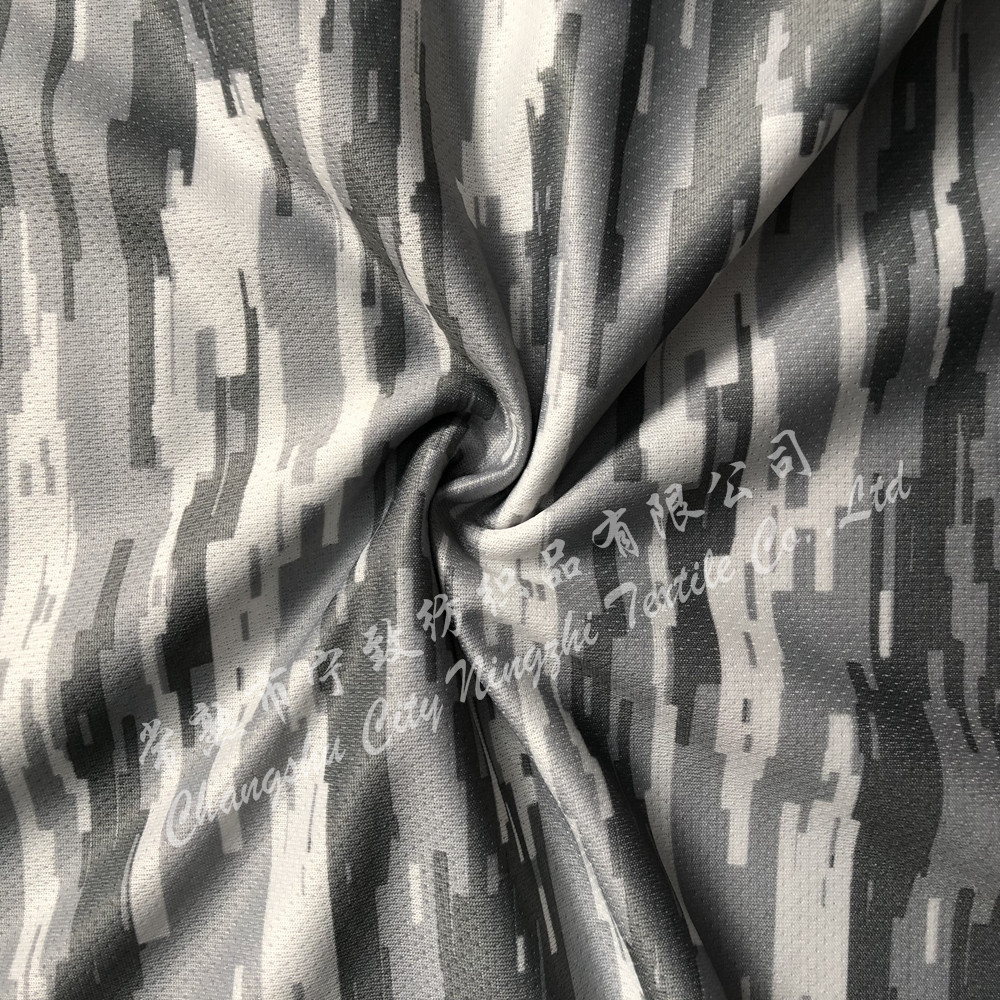 批发速干排汗针眼布星点布印花户外 骑行运动装T恤网眼布家纺面料