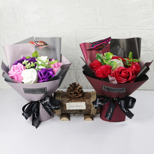 Dried flower bouquet gift creative eternal carnation soap rose bouquet gift box company gift manufacturer