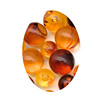 Amber beads, two-color acrylic accessory, wholesale