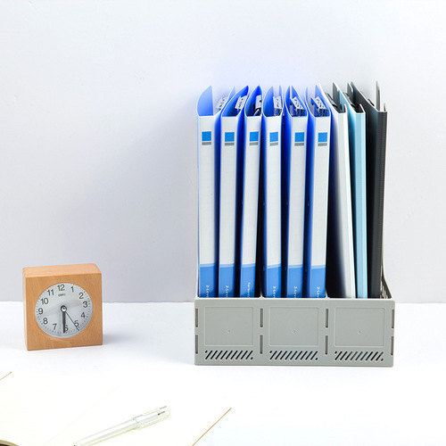 Deli 33666 three-column file rack storage file column office file frame data rack file folder storage box