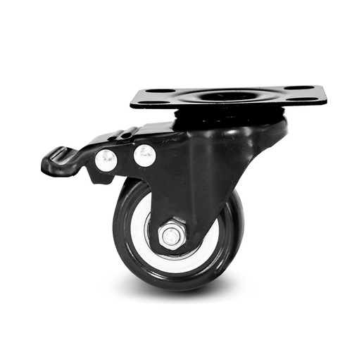 Mingwei swivel casters 1.5 inch 2 inch gold diamond wheel silent screw rod small trolley wheel PU industrial cup