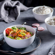 定制logo西式圆形纯白陶瓷碗家用米饭汤面粥碗餐厅酒店陶瓷餐具