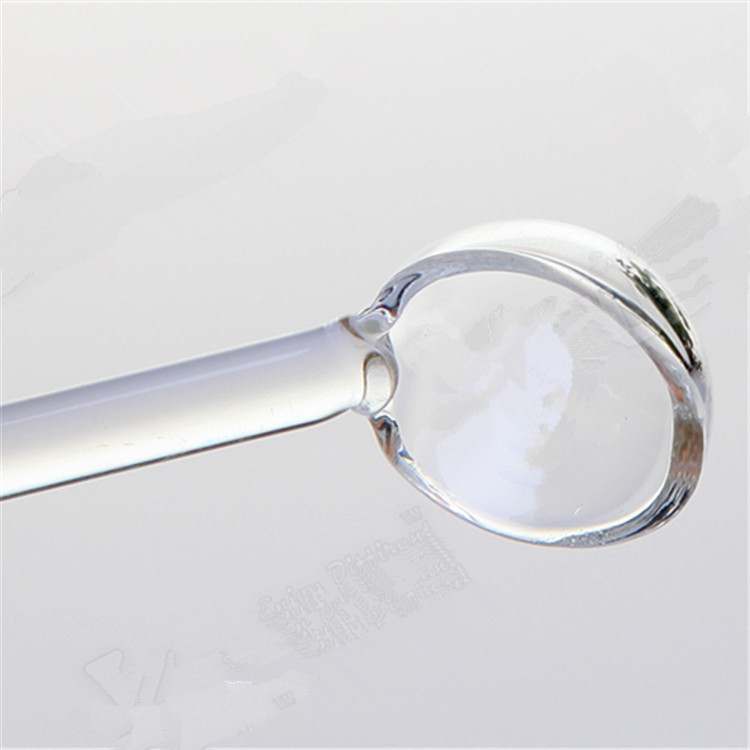 Cuchara de café transparente de vidrio mango largo cuchara de mezcla de vidrio sopa doméstica cuchara de té condimento tarro cuchara de leche en polvo cuchara de azúcar vajilla