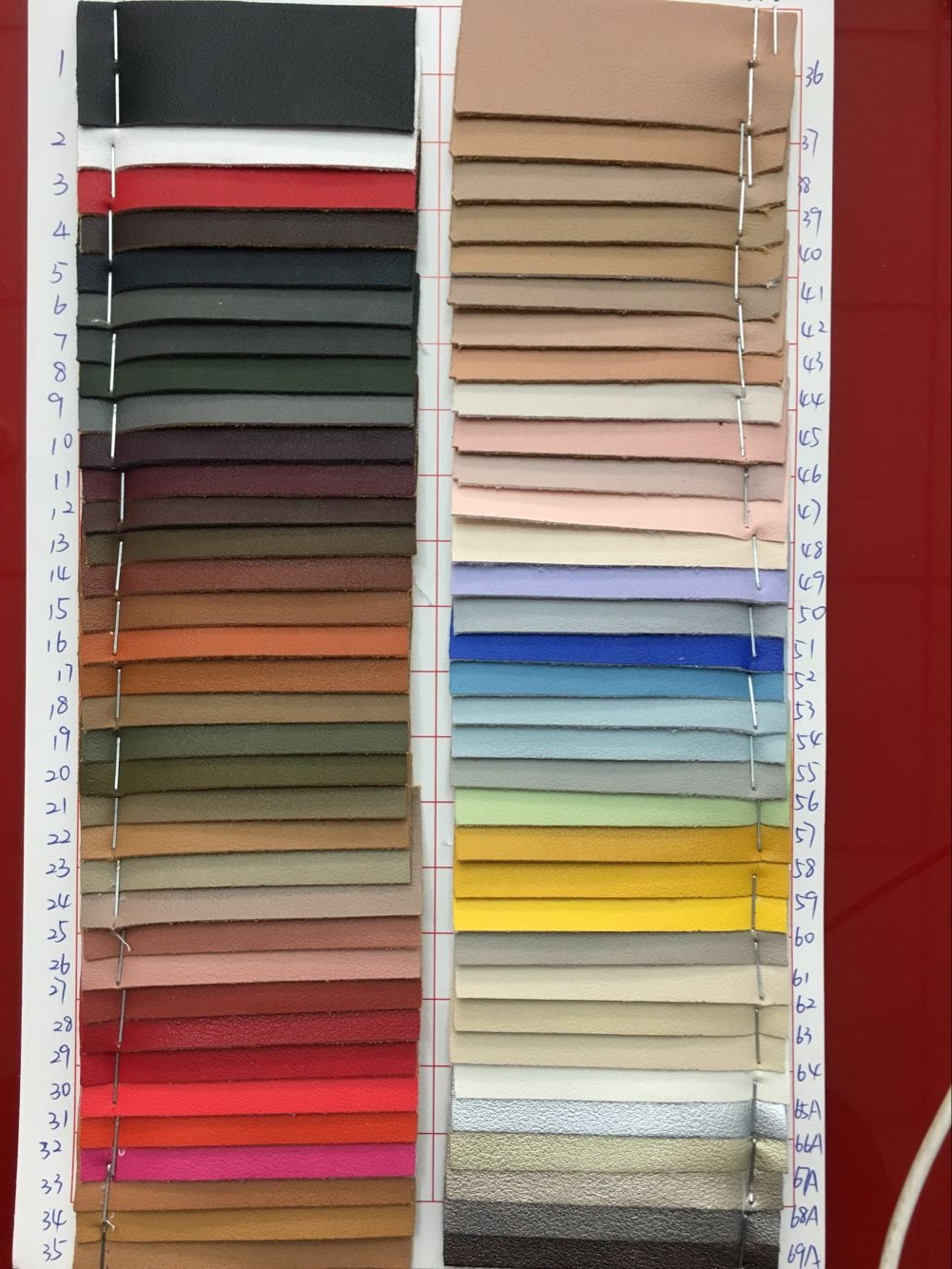 新款 K208花纹 细纹路 环保皮革  1.2厚毛底双色PU 现货供应