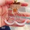 Silver earrings, ethnic accessory with tassels, wholesale