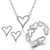 Set heart shaped, accessory, necklace and earrings, ring, silver 925 sample, wholesale