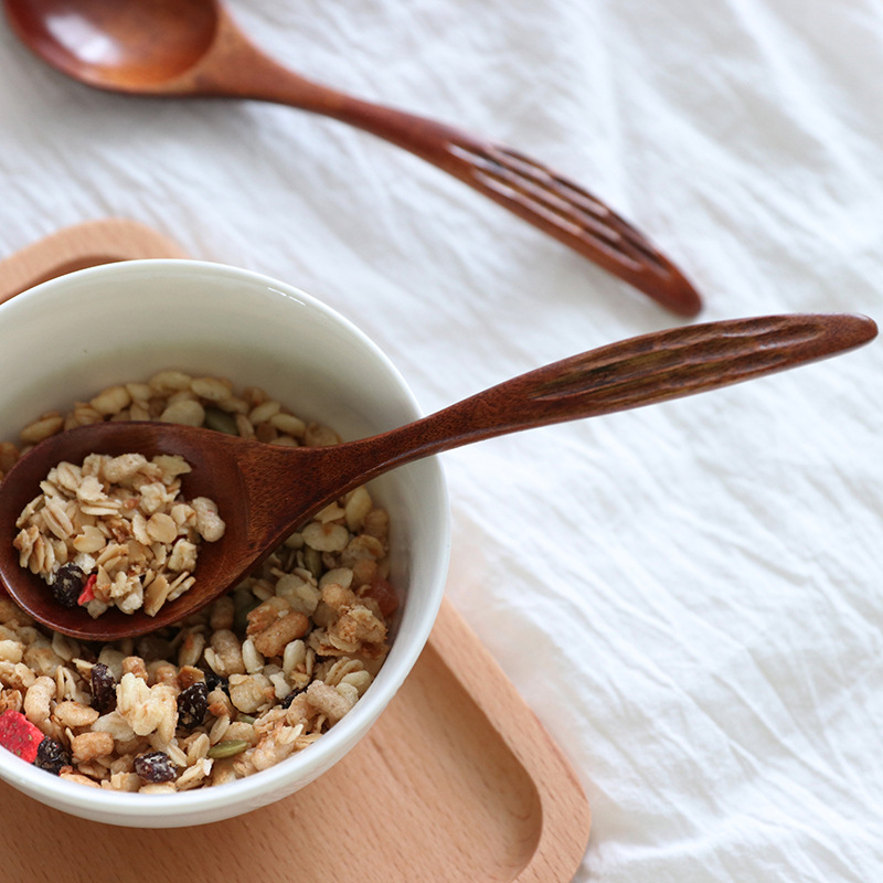 Cucharas de madera vintage para café y postre estilo lujo_voghion.com