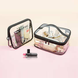 透明少女心化妆包简约防水可视美妆桌面化妆袋可定LOGO旅行收纳包