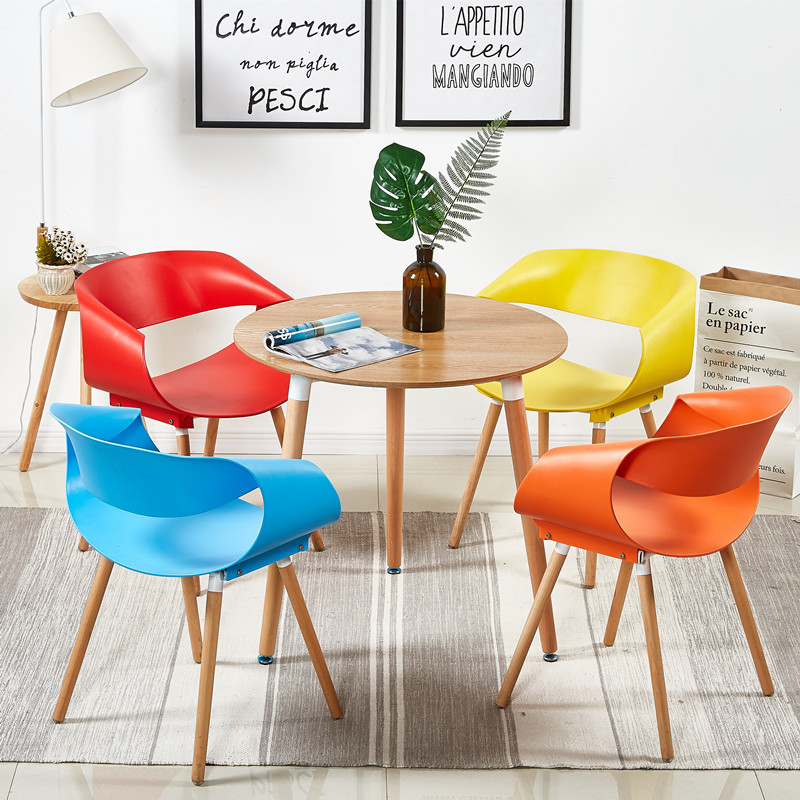 Nordic Eames silla trasera simple moderna mesa de negociación de recepción de ocio y silla combinación área de descanso silla redonda