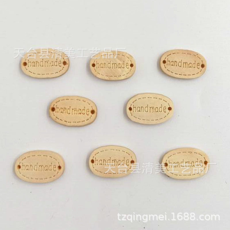 Artesanías de madera de bricolaje Letrero ovalado de madera maciza Grabado láser Handmade 100 piezas por paquete