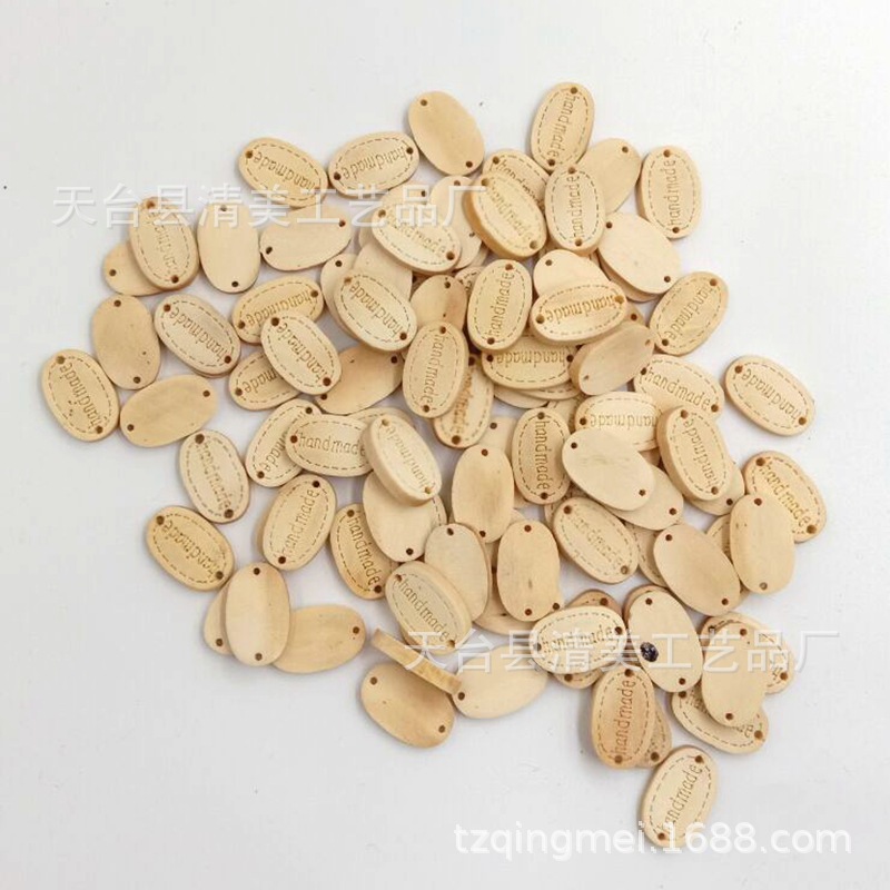 Artesanías de madera de bricolaje Letrero ovalado de madera maciza Grabado láser Handmade 100 piezas por paquete
