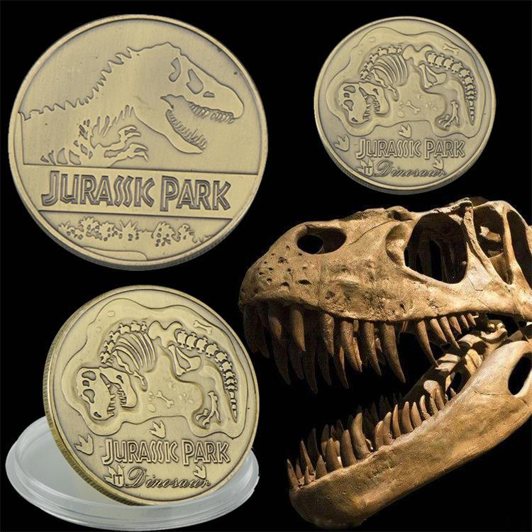 (Cross-border trading), round commemorative dinosaur, medal, souvenir, Jurassic period, fossil